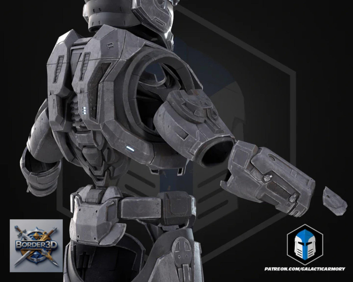 Wearable 3D Printed Lone Wolf Super Soldier Armor Set | Galactic Armory Cosplay PLA Raw