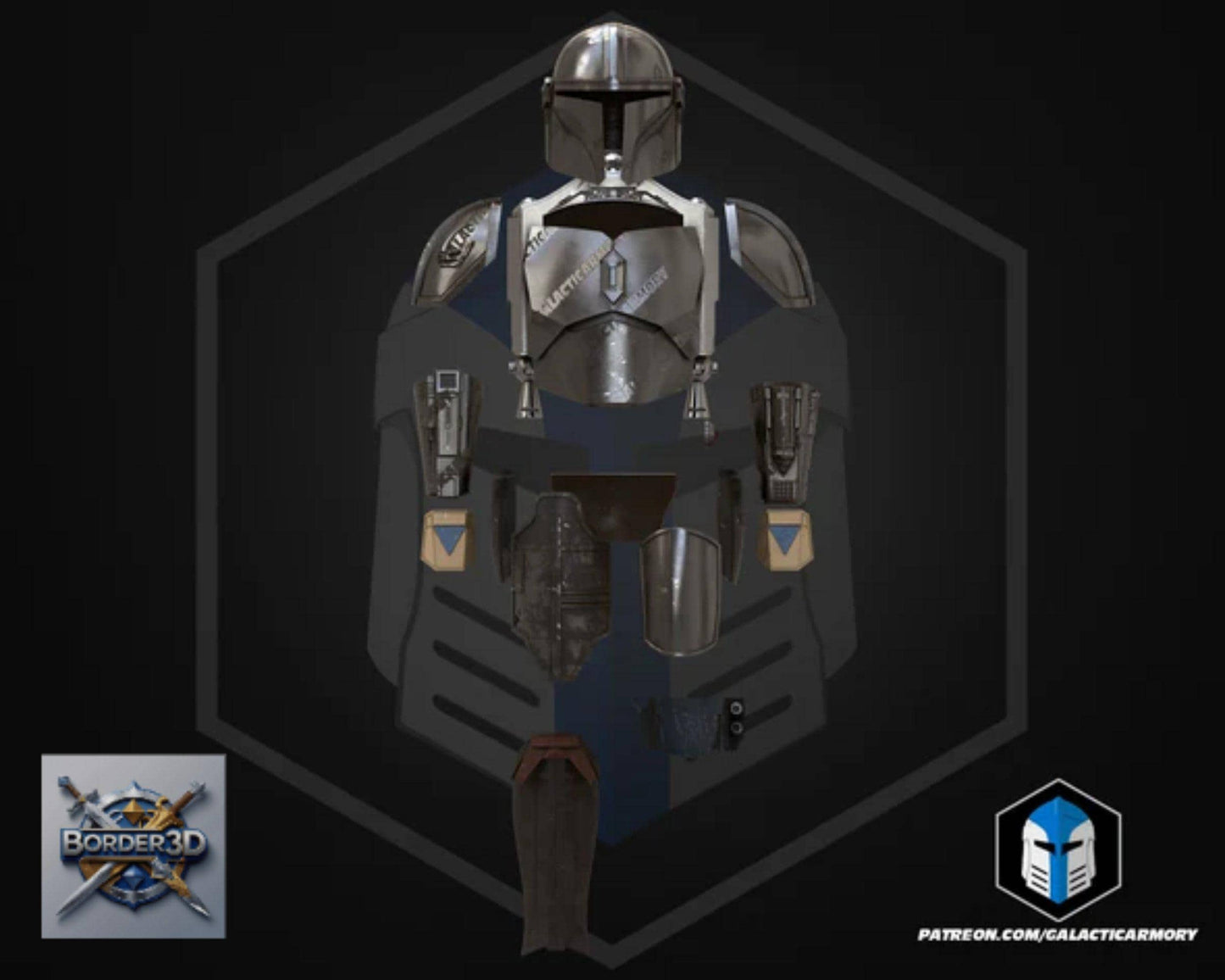 Wearable Bounty Hunter Armor Set | 3D Printed Cosplay Helmet, Body, Jetpack PLA+ Raw