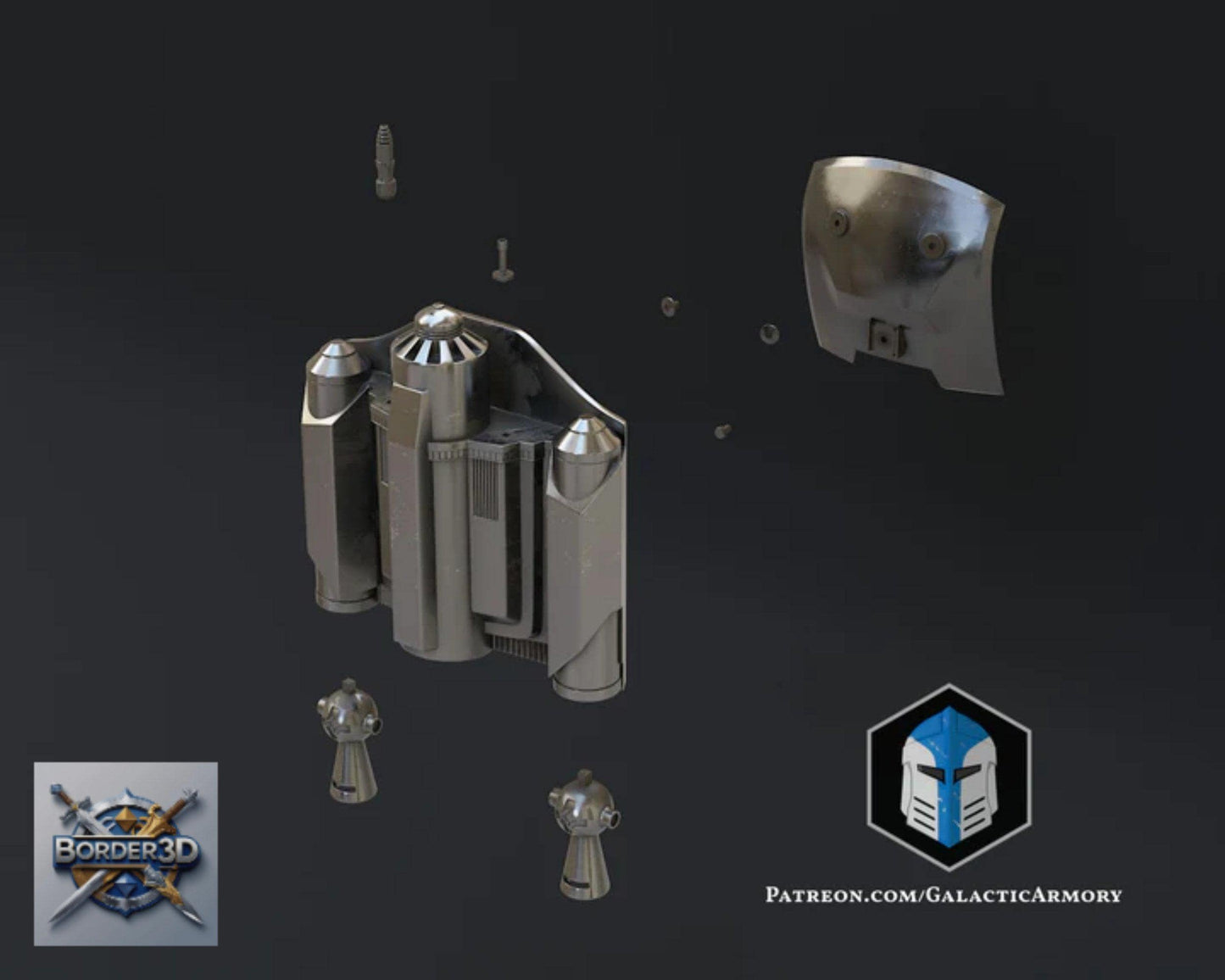 Wearable Bounty Hunter Armor Set | 3D Printed Cosplay Helmet, Body, Jetpack PLA+ Raw