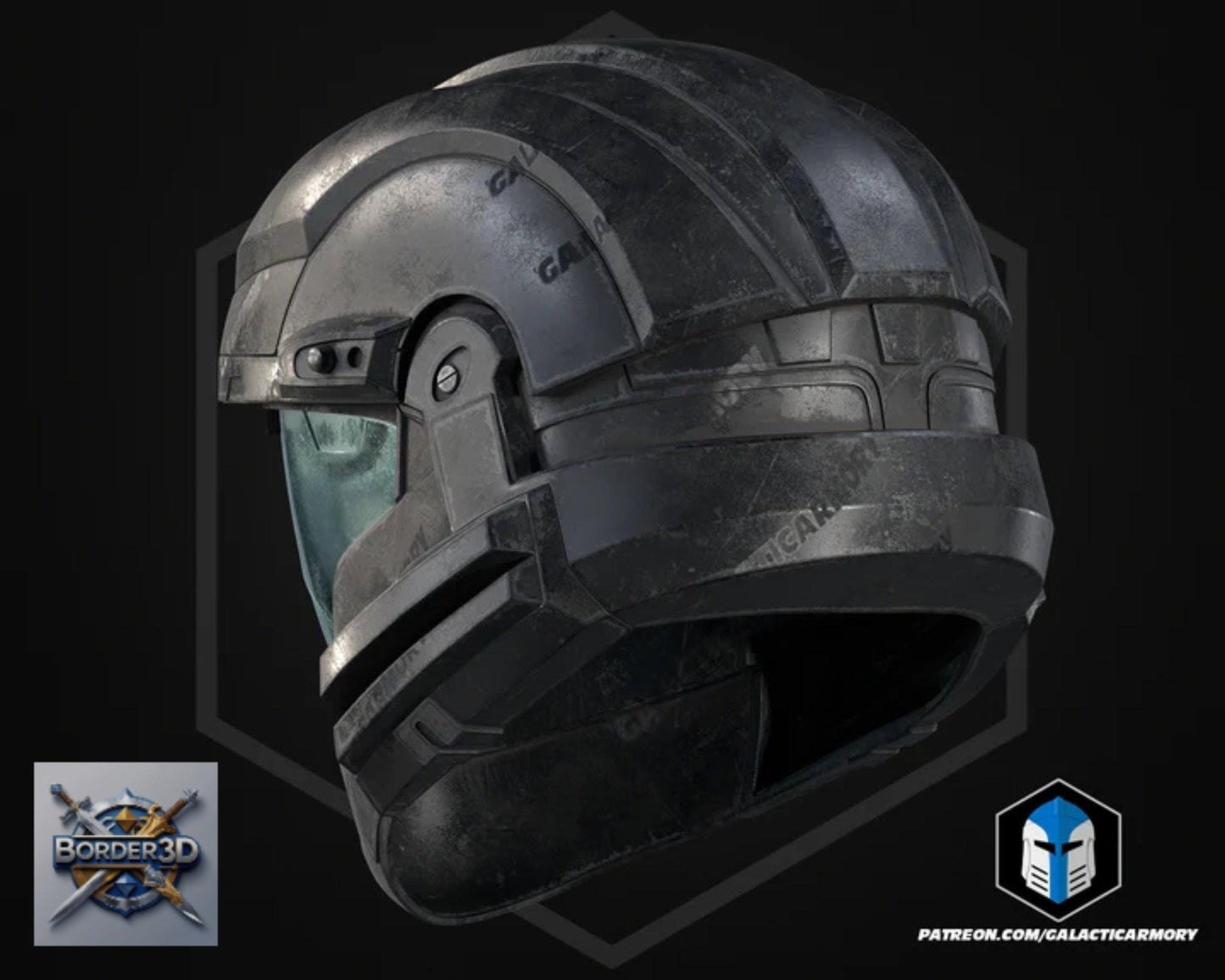 Cosplay Armor Set Recon Helmet | Sci-Fi Tactical 3D Printed Wearable | Galactic Armory PLA Raw