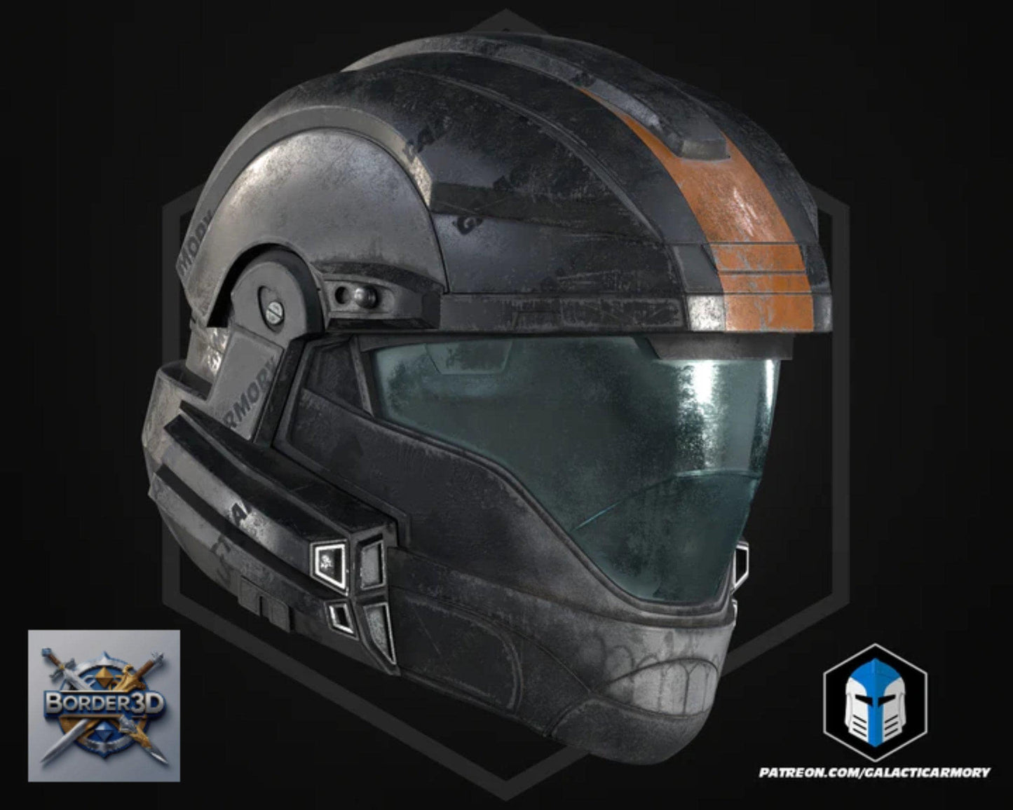 Cosplay Armor Set Recon Helmet | Sci-Fi Tactical 3D Printed Wearable | Galactic Armory PLA Raw