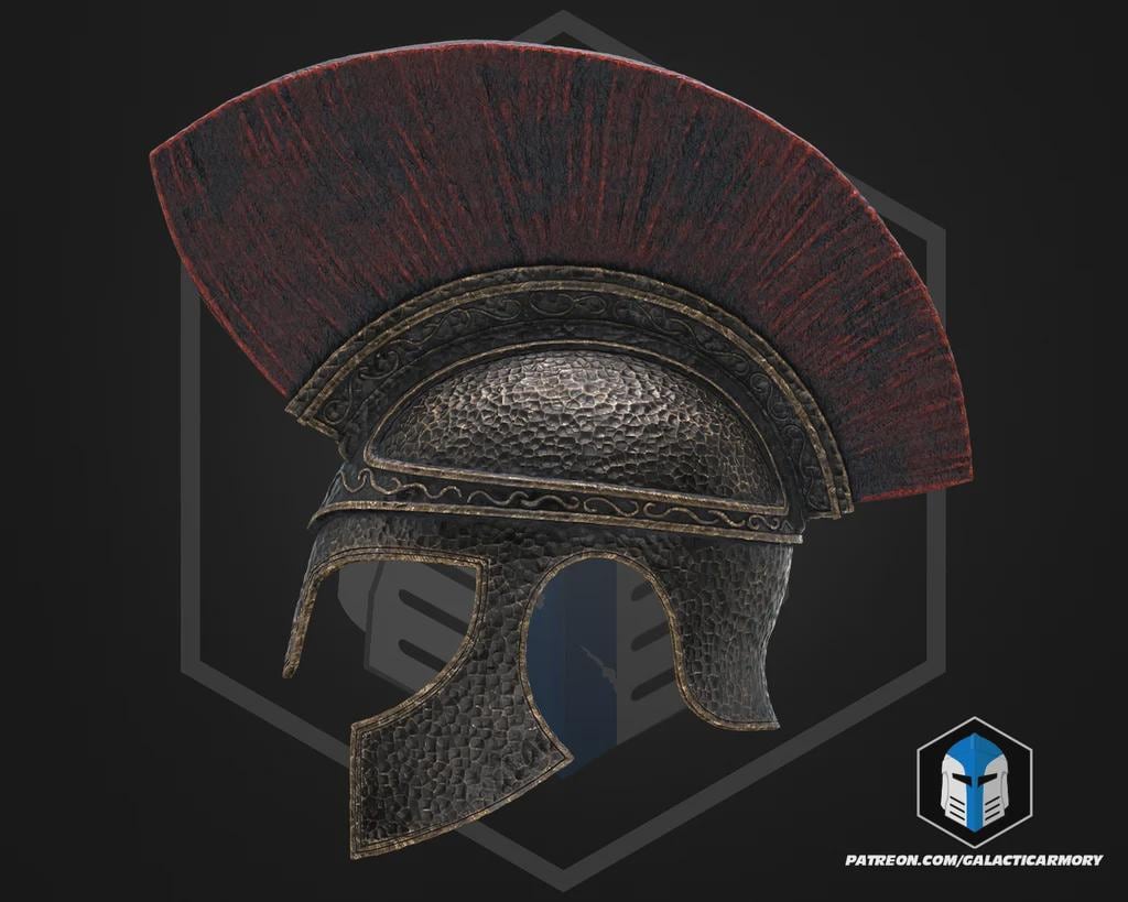 Odysseus Greek Warrior Helmet | Wearable Raw PLA 3D Printed Cosplay Helmet | Ancient Greek Mythology Armor Prop