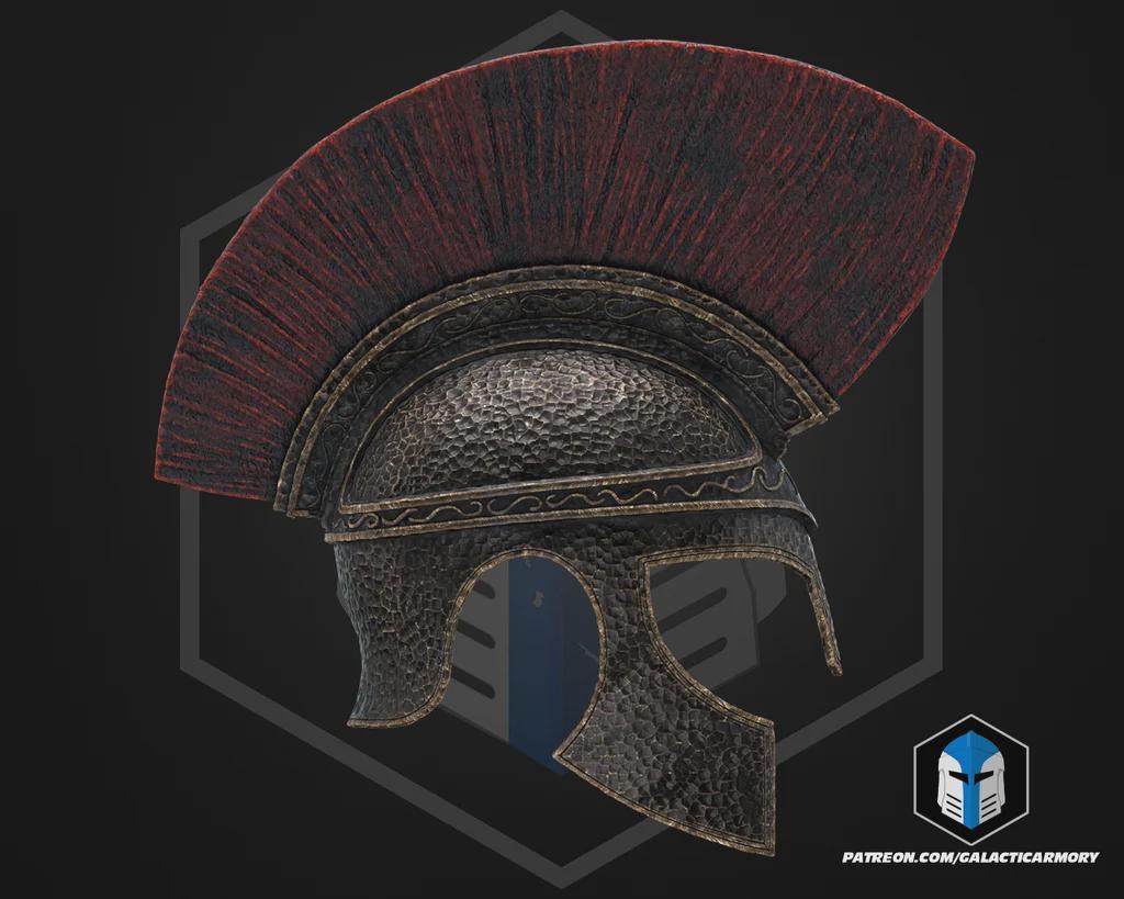 Odysseus Greek Warrior Helmet | Wearable Raw PLA 3D Printed Cosplay Helmet | Ancient Greek Mythology Armor Prop