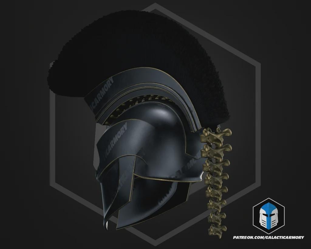 King Agamemnon Greek Warrior Helmet | Wearable Raw PLA 3D Printed Cosplay Helmet | Mycenaean Mythology Prop