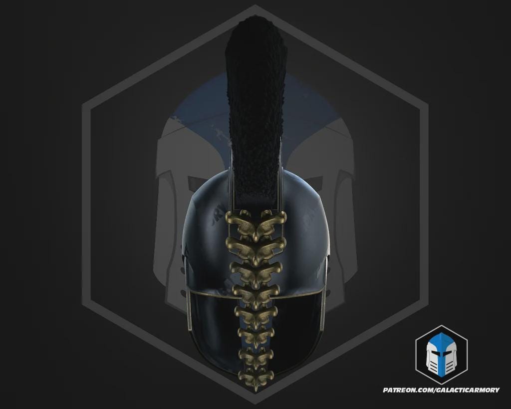 King Agamemnon Greek Warrior Helmet | Wearable Raw PLA 3D Printed Cosplay Helmet | Mycenaean Mythology Prop