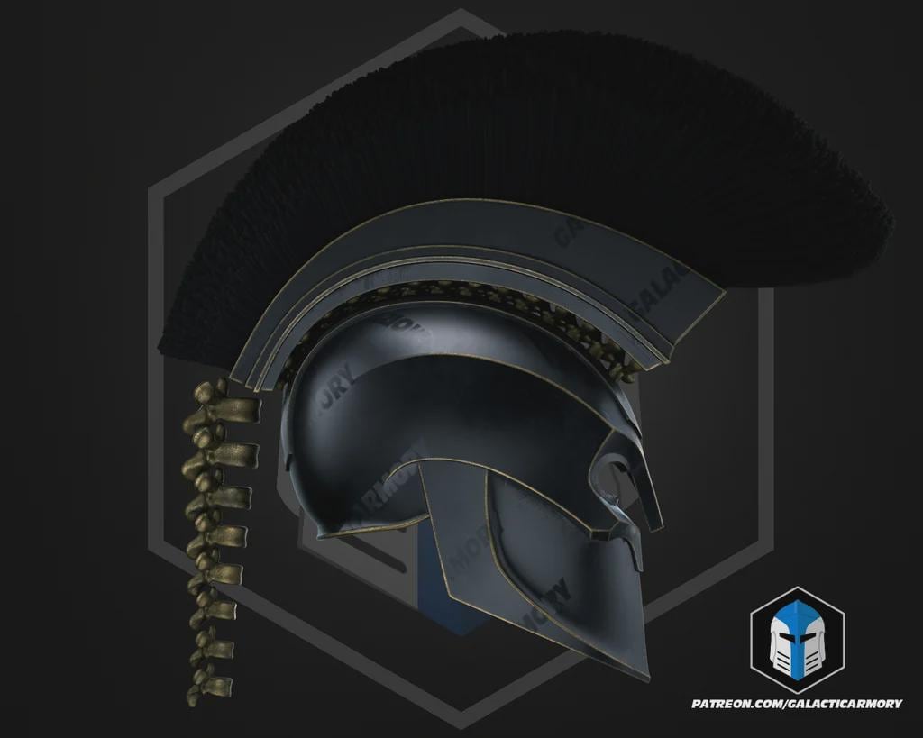 King Agamemnon Greek Warrior Helmet | Wearable Raw PLA 3D Printed Cosplay Helmet | Mycenaean Mythology Prop
