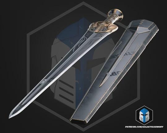 King Agamemnon Greek Warrior Prop Sword & Sheath | Raw PLA 3D Printed Cosplay Sword | Mythology Costume Prop