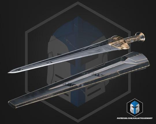 King Agamemnon Greek Warrior Prop Sword & Sheath | Raw PLA 3D Printed Cosplay Sword | Mythology Costume Prop