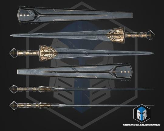 King Agamemnon Greek Warrior Prop Sword & Sheath | Raw PLA 3D Printed Cosplay Sword | Mythology Costume Prop