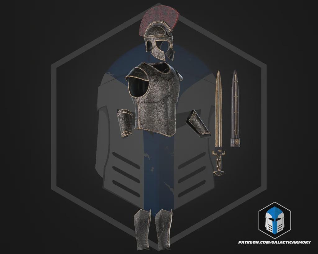 Odysseus Greek Warrior Armor Set | Wearable PLA Cosplay Helmet, Prop(Raw Print)