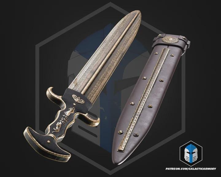 Odysseus Greek Warrior Prop Sword & Sheath | Raw PLA 3D Printed Cosplay Sword | Ancient Greek Mythology Prop