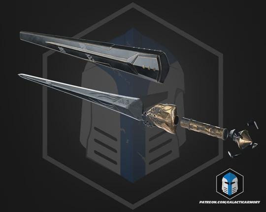 King Agamemnon Greek Warrior Prop Sword & Sheath | Raw PLA 3D Printed Cosplay Sword | Mythology Costume Prop