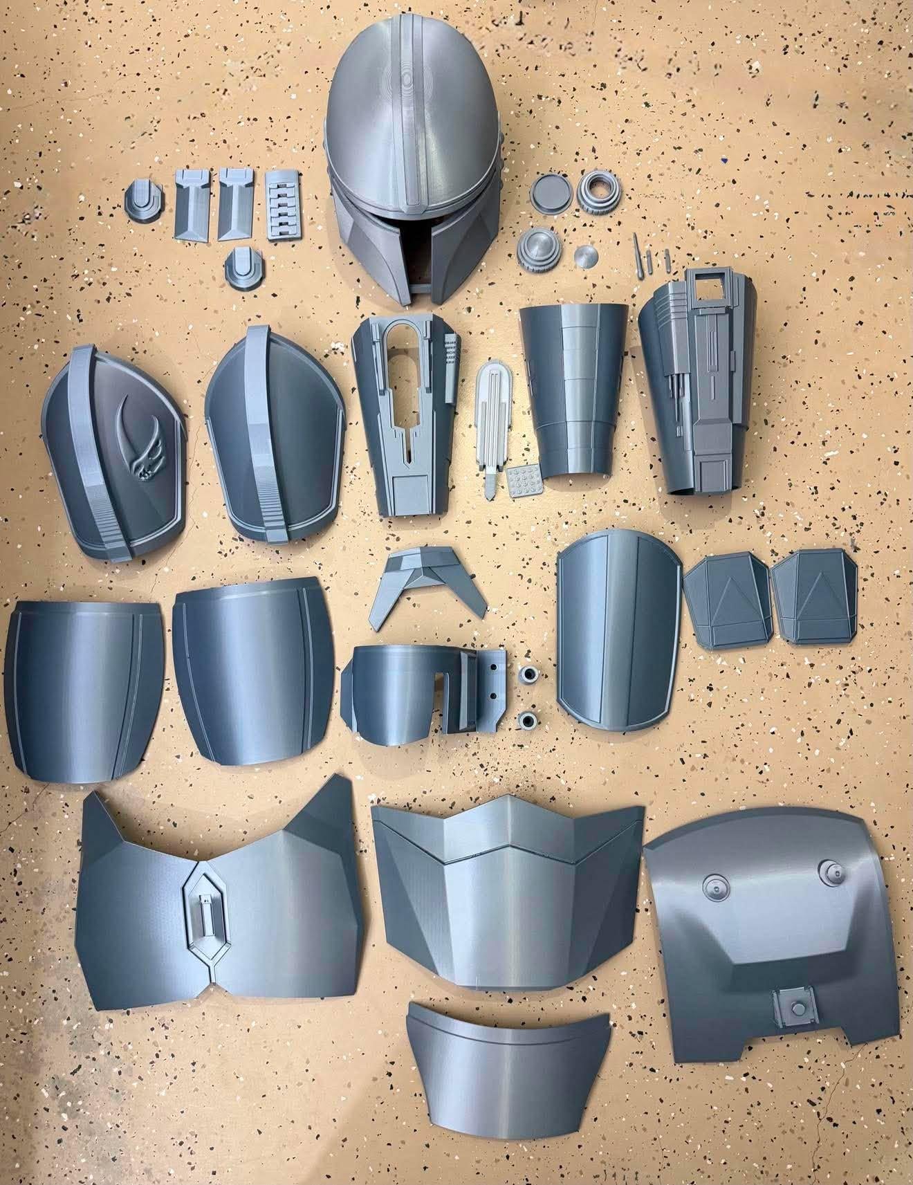 Wearable Bounty Hunter Armor Set | 3D Printed Cosplay Helmet, Body, Jetpack PLA+ Raw