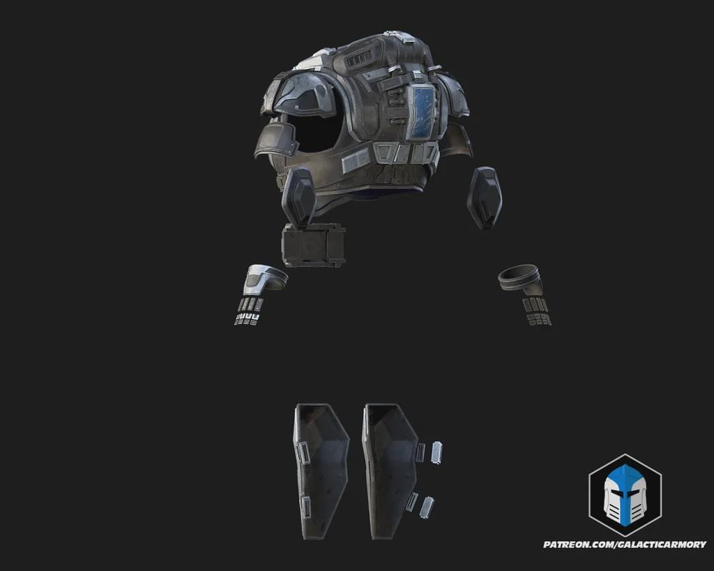 Heavy Sci-Fi Soldier Armor Set | Raw 3D Printed Cosplay Kit (PLA)