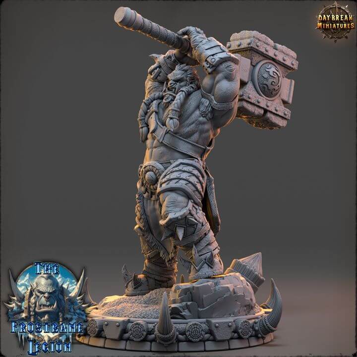 krulgar Bonebreaker Frostbane 3D Print figurine with detailed sculpture from Frostbane Legion collection