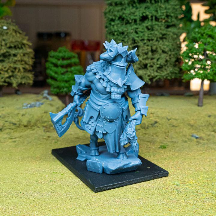 Kusarikku Great Marduk Minotaur Miniature | Cult of Marduk Bull - Man Champion 28mm 32mm 3D Printed DnD RPG | Highlands Miniatures - Border3d