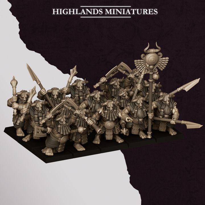 Marduk Cultists Miniatures | Cult of Marduk Fanatic Infantry Unit 28mm 32mm 3D Printed DnD RPG Wargaming | Highlands Miniatures - Border3d