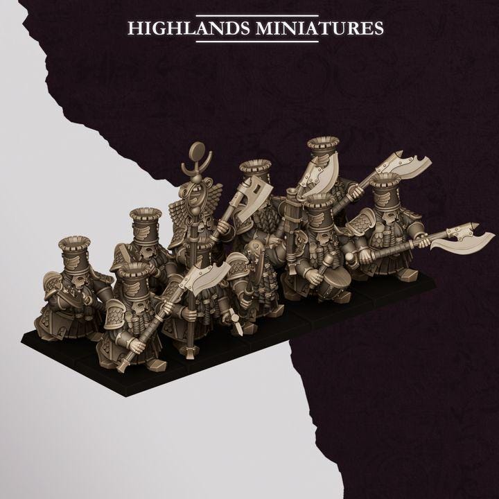 Marduk Heavy Guard Miniatures | Sons of Marduk Elite Infantry Hand Weapon Shield 28mm 32mm 3D Printed DnD RPG | Highlands - Border3d