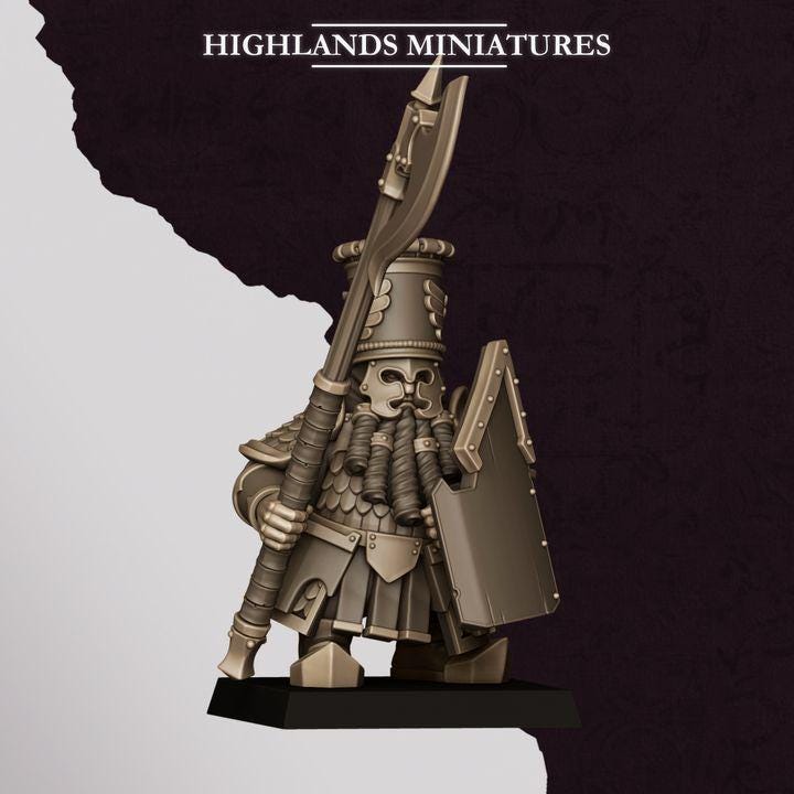 Marduk Heavy Guard Miniatures | Sons of Marduk Elite Infantry Hand Weapon Shield 28mm 32mm 3D Printed DnD RPG | Highlands - Border3d