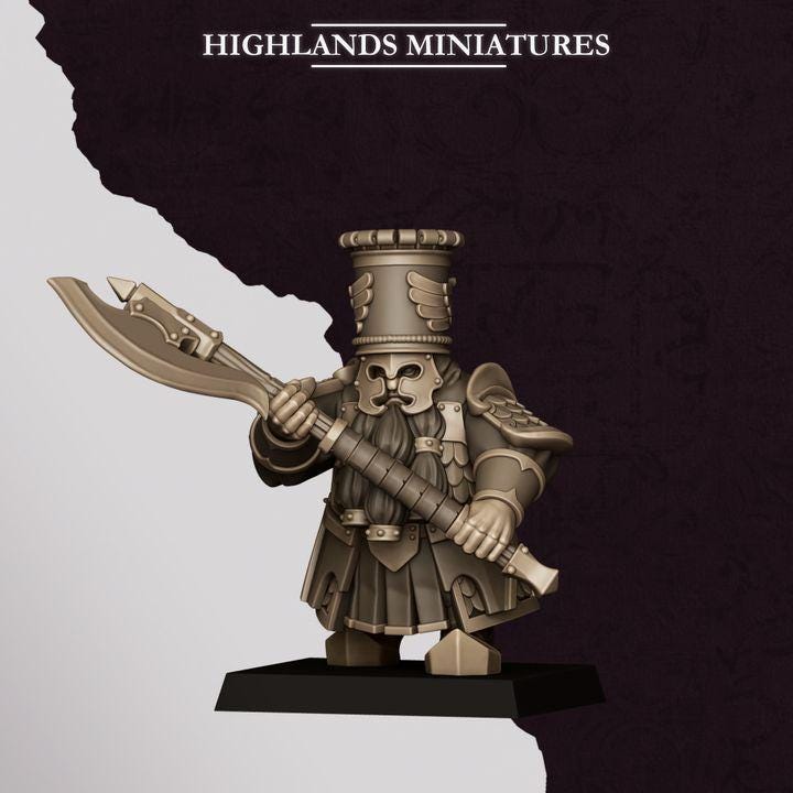 Marduk Heavy Guard Miniatures | Sons of Marduk Elite Infantry Hand Weapon Shield 28mm 32mm 3D Printed DnD RPG | Highlands - Border3d