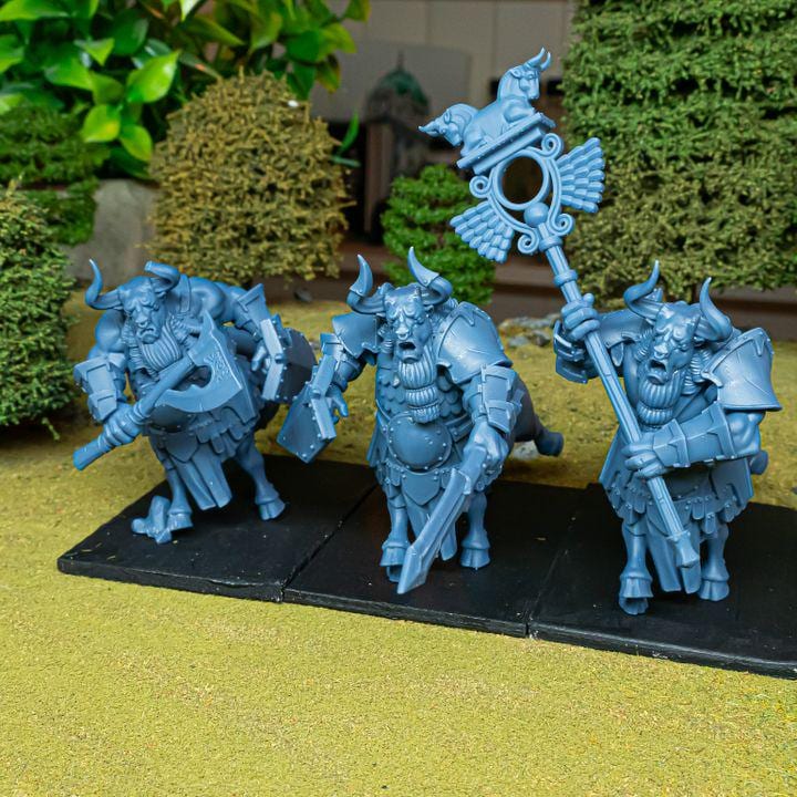 Marduk Minotaurs Miniatures | Cult of Marduk Monstrous Infantry Unit 28mm 32mm 3D Printed DnD RPG Wargaming | Highlands Miniatures - Border3d