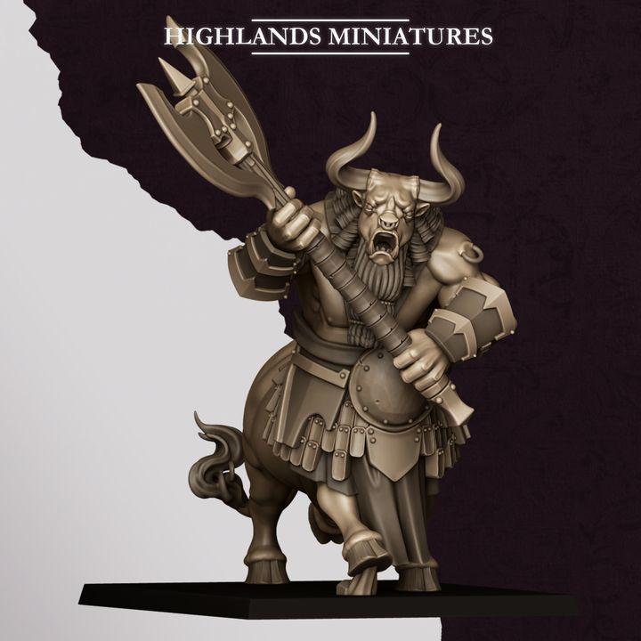 Marduk Minotaurs Miniatures | Cult of Marduk Monstrous Infantry Unit 28mm 32mm 3D Printed DnD RPG Wargaming | Highlands Miniatures - Border3d