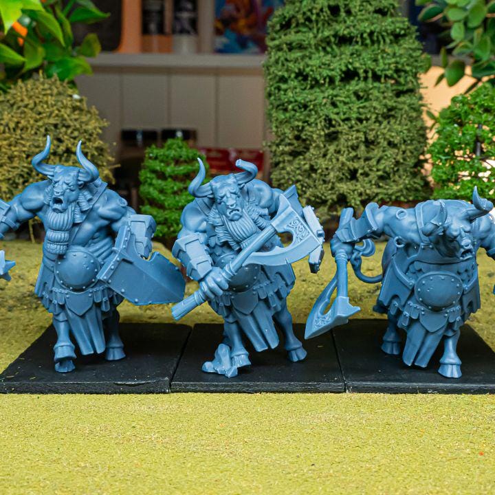 Marduk Minotaurs Miniatures | Cult of Marduk Monstrous Infantry Unit 28mm 32mm 3D Printed DnD RPG Wargaming | Highlands Miniatures - Border3d