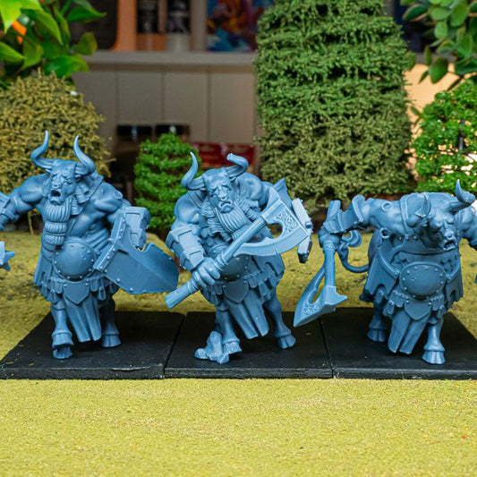 Marduk Minotaurs Miniatures | Cult of Marduk Monstrous Infantry Unit 28mm 32mm 3D Printed DnD RPG Wargaming | Highlands Miniatures - Border3d
