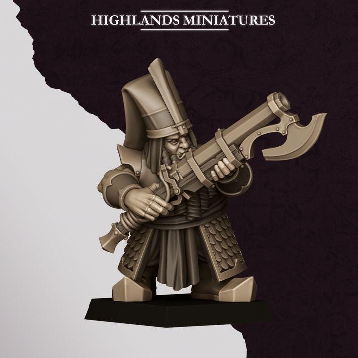 Marduk Shooters Miniatures | Sons of Marduk Blunderbuss Jezail Ranged Infantry 28mm 32mm 3D Printed DnD RPG | Highlands - Border3d