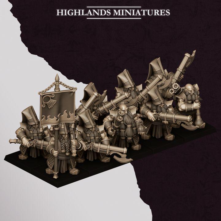Marduk Shooters Miniatures | Sons of Marduk Blunderbuss Jezail Ranged Infantry 28mm 32mm 3D Printed DnD RPG | Highlands - Border3d