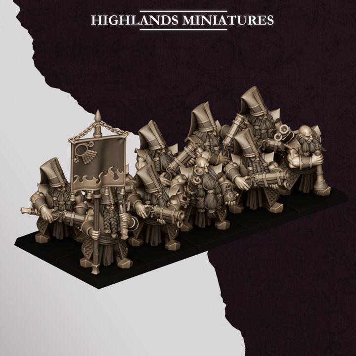 Marduk Shooters Miniatures | Sons of Marduk Blunderbuss Jezail Ranged Infantry 28mm 32mm 3D Printed DnD RPG | Highlands - Border3d