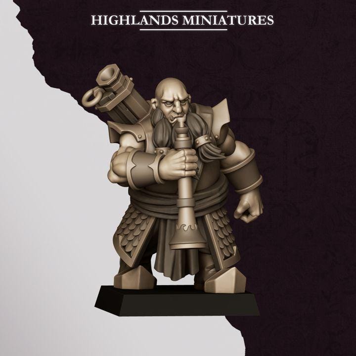 Marduk Shooters Miniatures | Sons of Marduk Blunderbuss Jezail Ranged Infantry 28mm 32mm 3D Printed DnD RPG | Highlands - Border3d