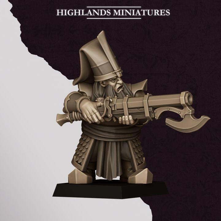 Marduk Shooters Miniatures | Sons of Marduk Blunderbuss Jezail Ranged Infantry 28mm 32mm 3D Printed DnD RPG | Highlands - Border3d