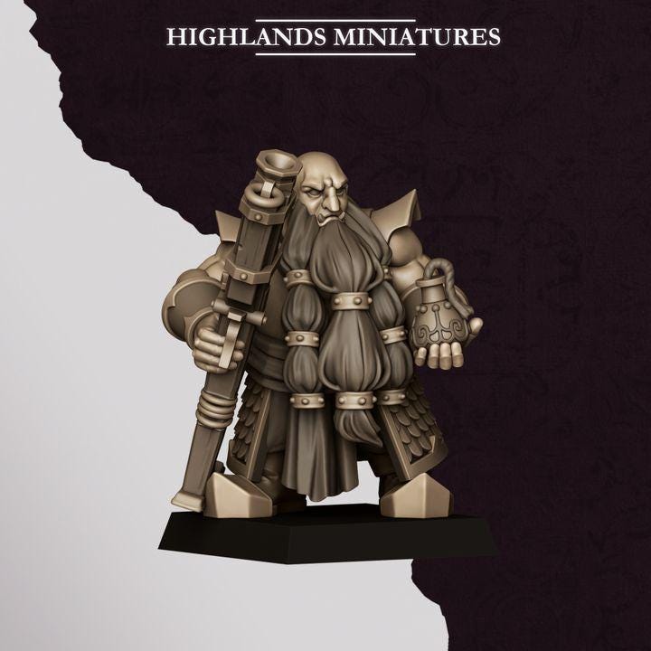 Marduk Shooters Miniatures | Sons of Marduk Blunderbuss Jezail Ranged Infantry 28mm 32mm 3D Printed DnD RPG | Highlands - Border3d
