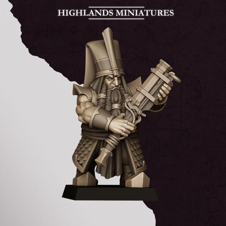 Marduk Shooters Miniatures | Sons of Marduk Blunderbuss Jezail Ranged Infantry 28mm 32mm 3D Printed DnD RPG | Highlands - Border3d