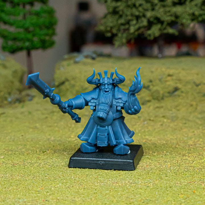 Marduk Sorcerer 2 Miniature | Sons of Marduk Chaos Dwarf Wizard Hero 28mm 32mm 3D Printed DnD RPG Wargaming | Highlands Minis - Border3d