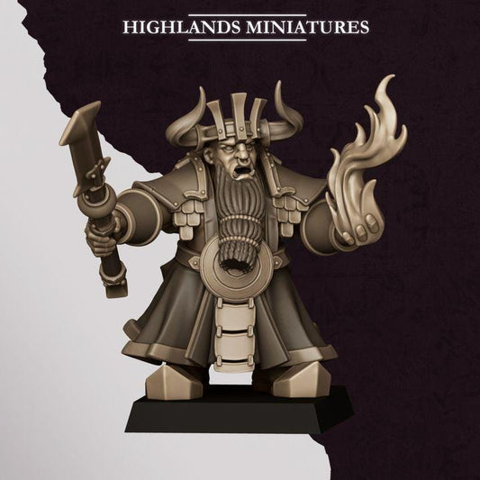 Marduk Sorcerer 2 Miniature | Sons of Marduk Chaos Dwarf Wizard Hero 28mm 32mm 3D Printed DnD RPG Wargaming | Highlands Minis - Border3d