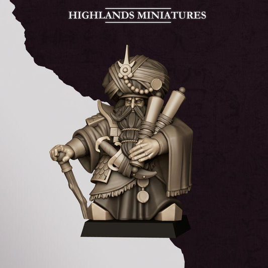 Marduk Sorcerer Miniature | Cult of Marduk Chaos Dwarf Wizard Hero 28mm 32mm 3D Printed DnD RPG Wargaming | Highlands Miniatures - Border3d