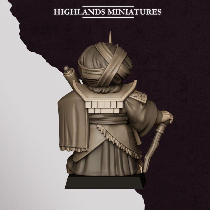 Marduk Sorcerer Miniature | Cult of Marduk Chaos Dwarf Wizard Hero 28mm 32mm 3D Printed DnD RPG Wargaming | Highlands Miniatures - Border3d
