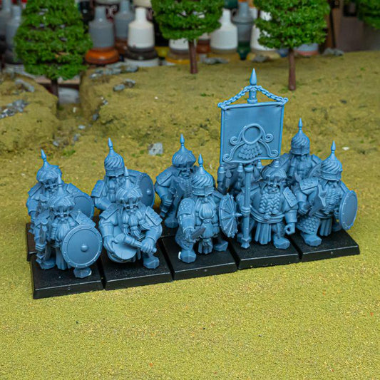 Marduk Warriors Miniatures | Sons of Marduk Core Infantry Hand Weapon Shield 28mm 32mm 3D Printed DnD RPG | Highlands Miniatures - Border3d