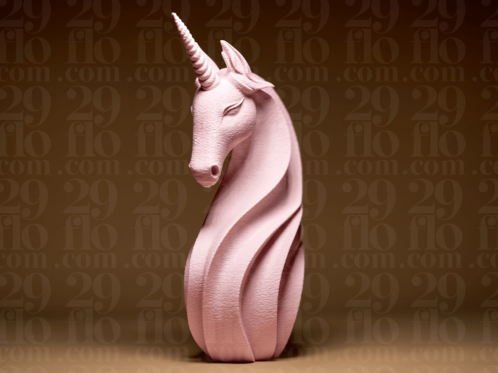 Modern Unicorn Sculpture – 3D Printed Fantasy Home Decor - Border3d