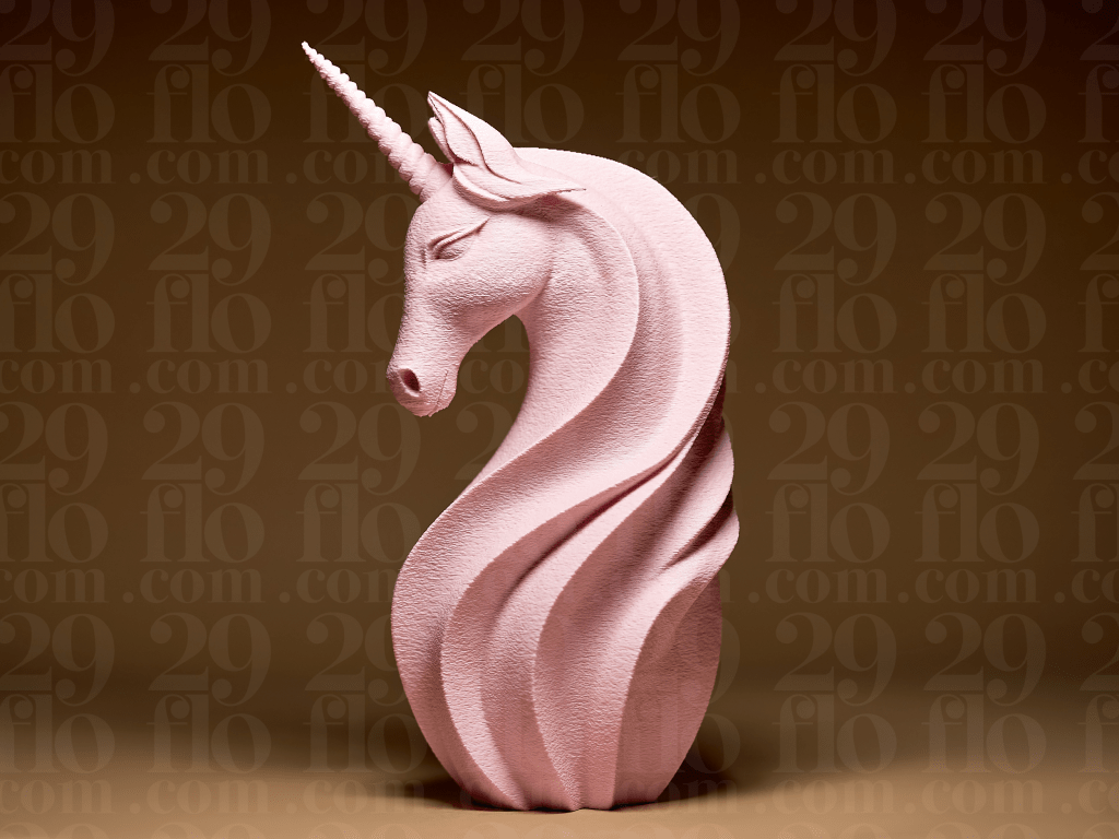 Modern Unicorn Sculpture – 3D Printed Fantasy Home Decor - Border3d