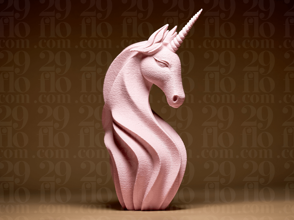 Modern Unicorn Sculpture – 3D Printed Fantasy Home Decor - Border3d