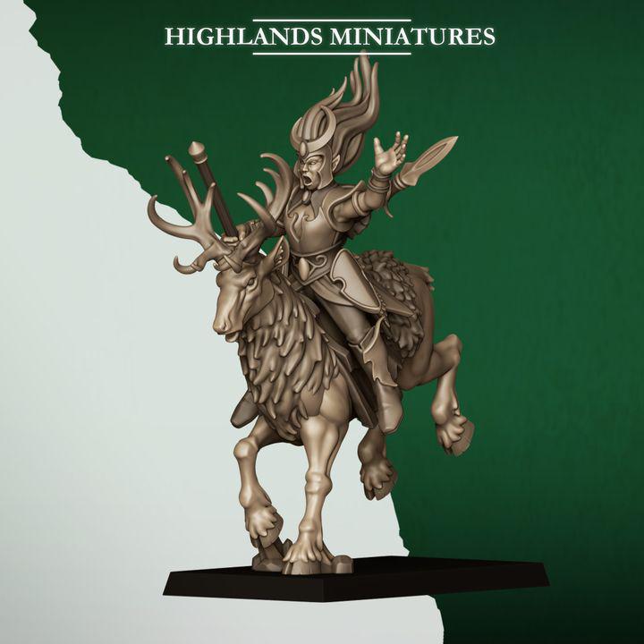 Moonlight Sisters Cavalry Miniatures | Feral Elf Wild Hunt Riders 28mm 32mm 3D Printed DnD RPG Wargaming | Highlands Miniatures - Border3d