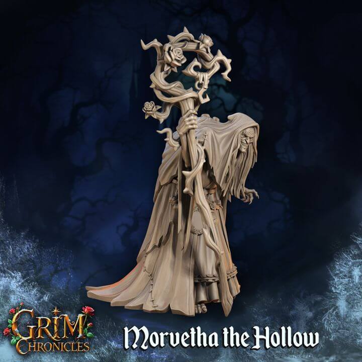 "Morvetha The Hollow Grim Chronicles ethereal character side angle Border3D LLC"