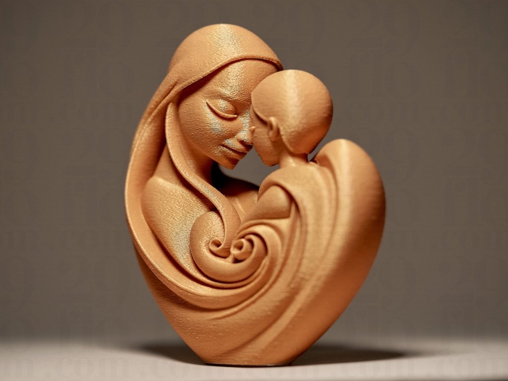 Mother Holding a Child Sculpture by 29Flo - Border3d
