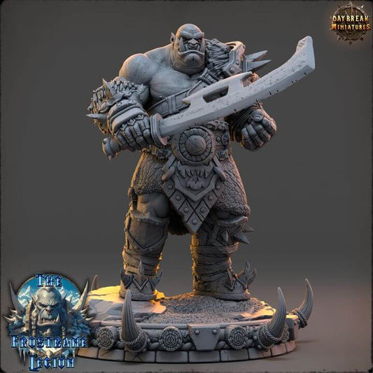 Mournak Ironblood The Frostbane Legion collectible figurine with intricate details and a large sword