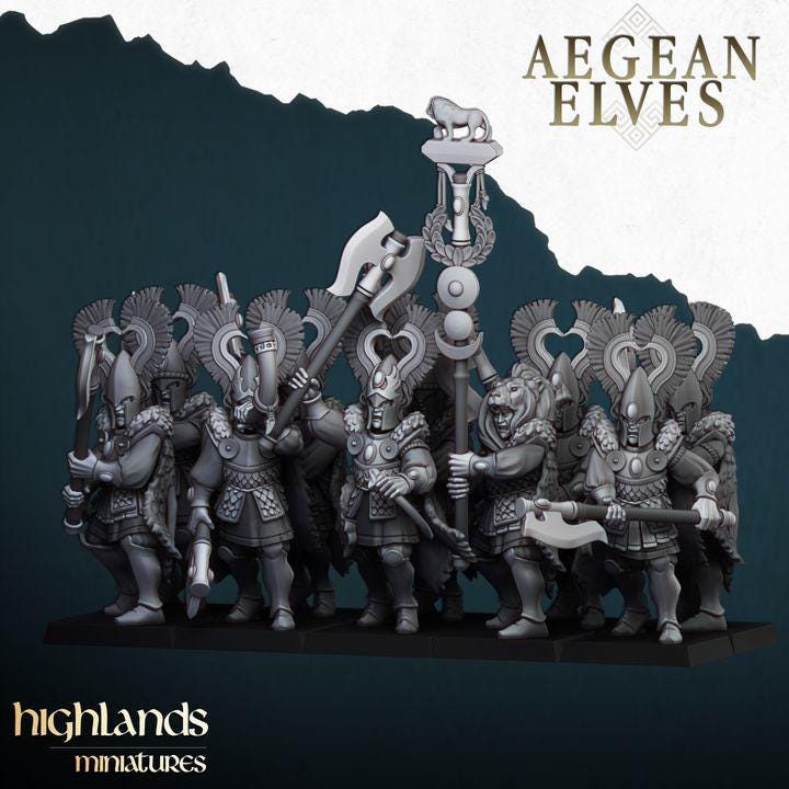 Nemean Lions Unit 3D Miniature | Highlands Miniatures | 32mm Resin DnD Fantasy Wargaming - Border3d