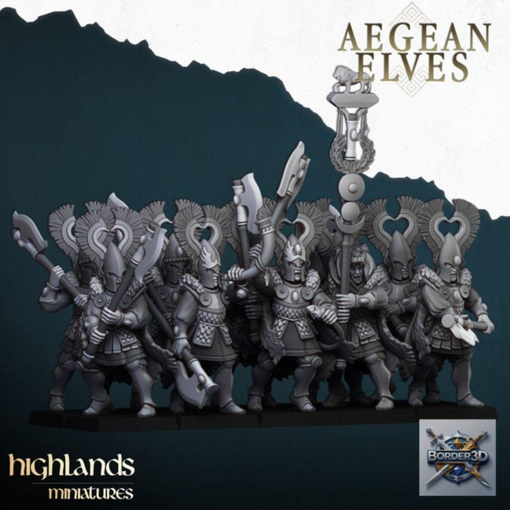 Nemean Lions Unit Miniature | highlands miniatures | 32mm Mythic Beast TTRPG Fantasy Army Resin - Border3d