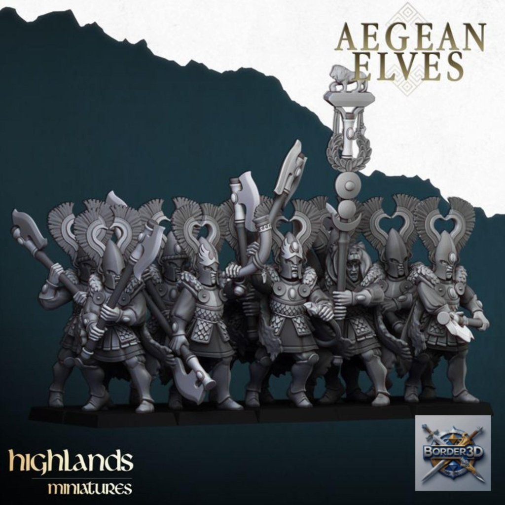 Nemean Lions Unit Miniature | highlands miniatures | 32mm Mythic Beast TTRPG Fantasy Army Resin - Border3d